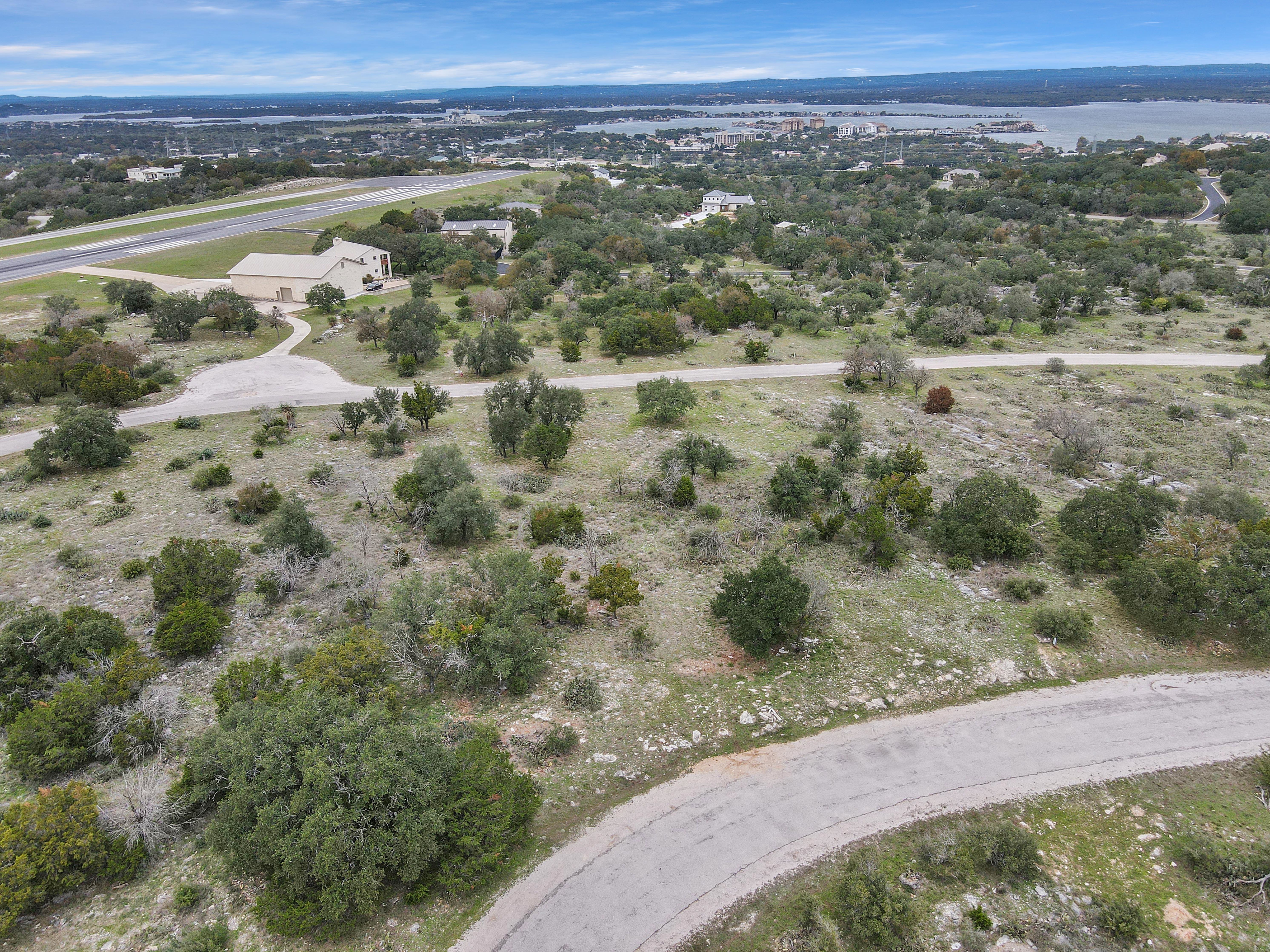 Elevated view with nearby Lake LBJ